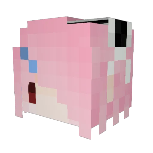 Missfeather Minecraft avatar head, 3D render