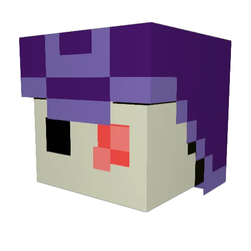 Missing05 Minecraft avatar head, 3D render