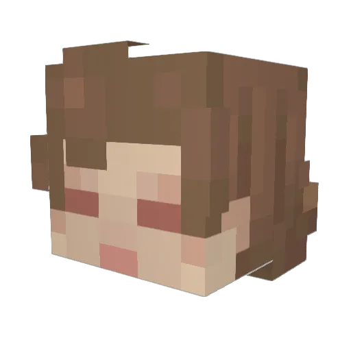 MissingFeline Minecraft avatar head, 3D render