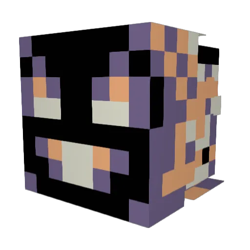 MissingNoShiny Minecraft avatar head, 3D render