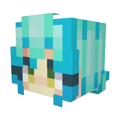MissingNumber13 Minecraft avatar head, 3D render
