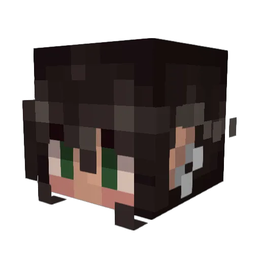 Mission_Midori Minecraft avatar head, 3D render