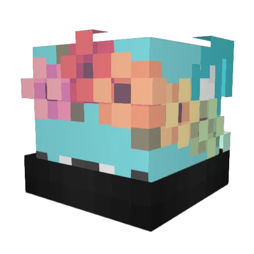 Missit Minecraft avatar head, 3D render