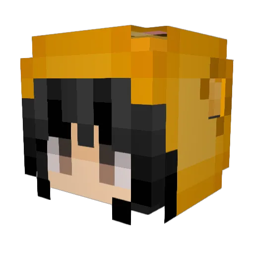 Misskats Minecraft avatar head, 3D render