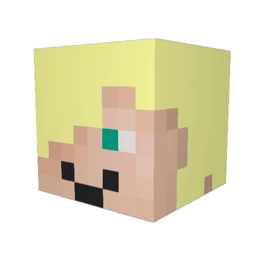 Misslezzie Minecraft avatar head, 3D render