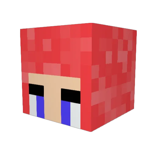 Missterica Minecraft avatar head, 3D render