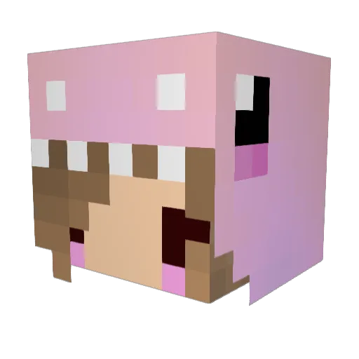 MisstyDino Minecraft avatar head, 3D render