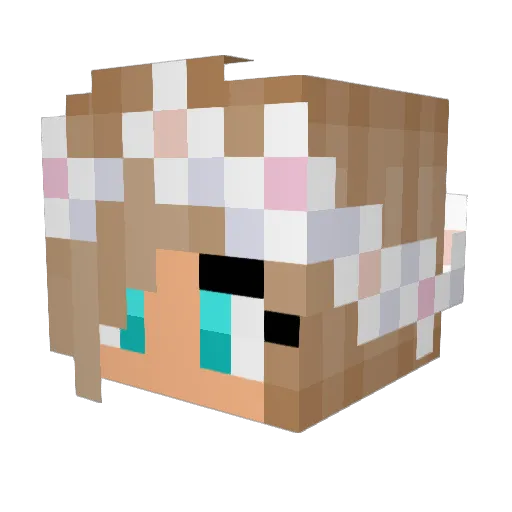 MissyMaya Minecraft avatar head, 3D render