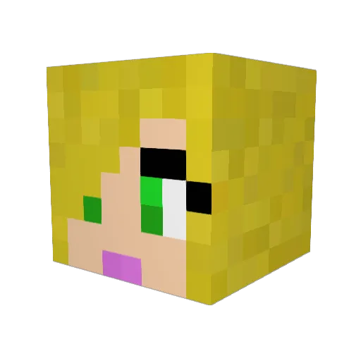Missyelm Minecraft avatar head, 3D render