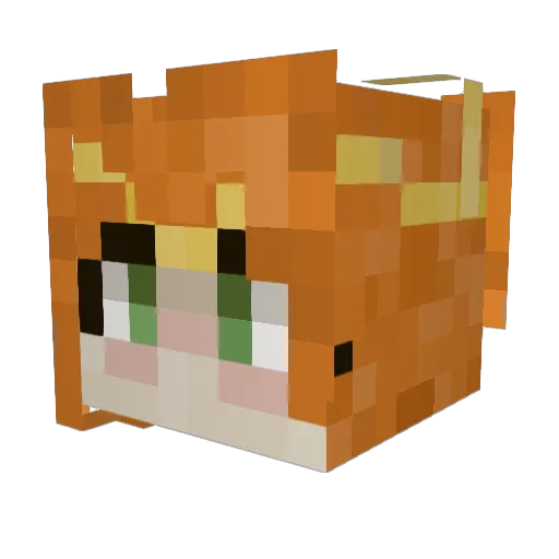 MistFoxx Minecraft avatar head, 3D render