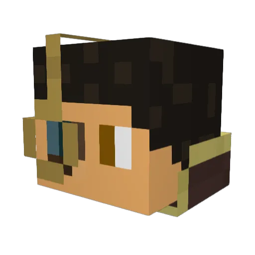 Mistavoodoo Minecraft avatar head, 3D render