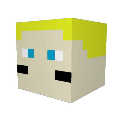 MisterBiobu Minecraft avatar head, 3D render