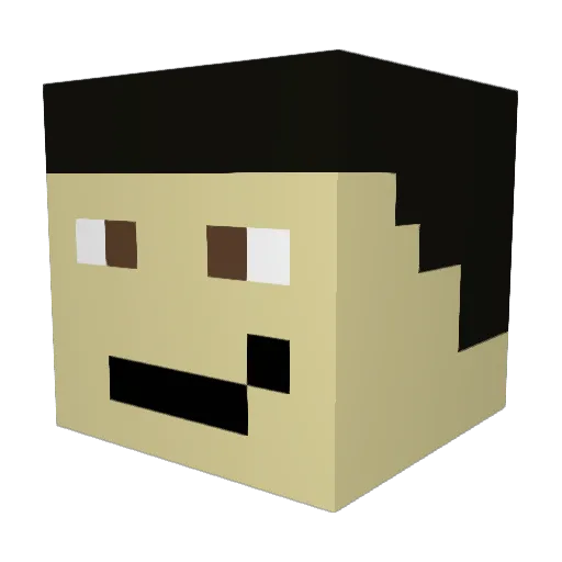 MisterBossman Minecraft avatar head, 3D render