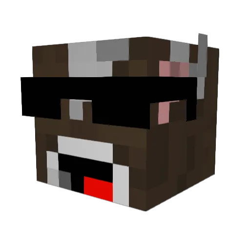 MisterCow1er Minecraft avatar head, 3D render