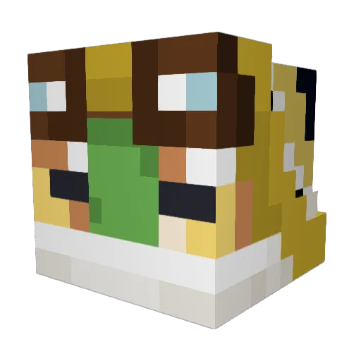 MisterCroak Minecraft avatar head, 3D render