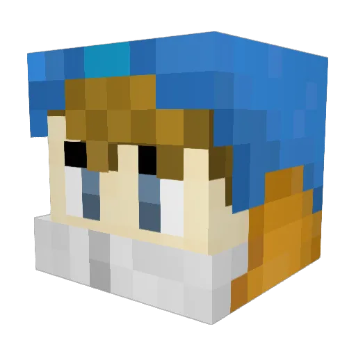 MisterDeo Minecraft avatar head, 3D render