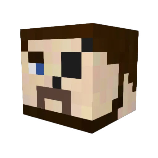 MisterFairPlay Minecraft avatar head, 3D render