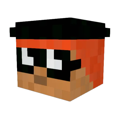 MisterFalcon Minecraft avatar head, 3D render