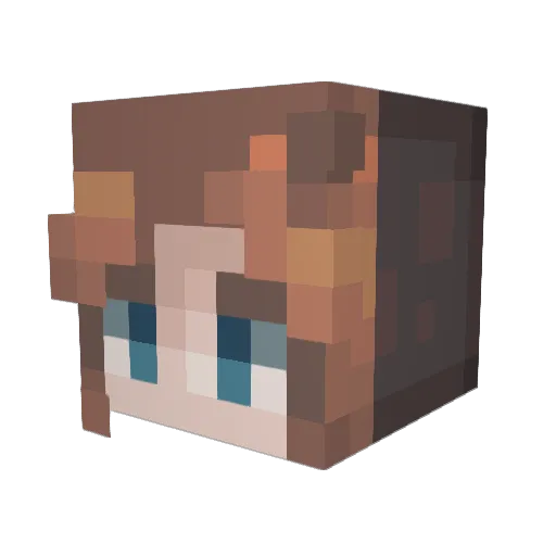 MisterJenna Minecraft avatar head, 3D render