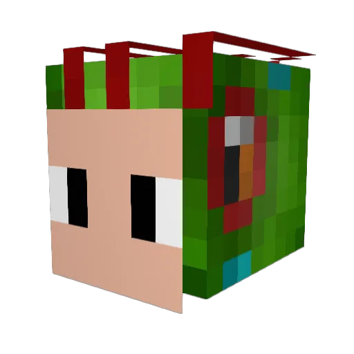 MisterLard Minecraft avatar head, 3D render
