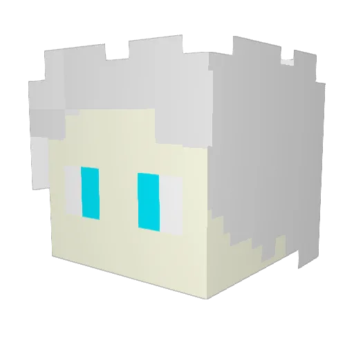 MisterLoong Minecraft avatar head, 3D render