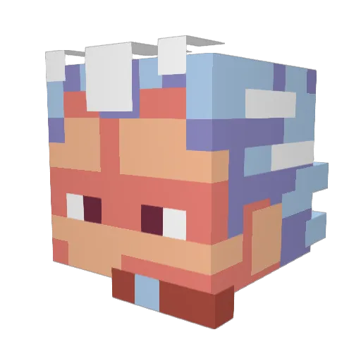 MisterPatou Minecraft avatar head, 3D render