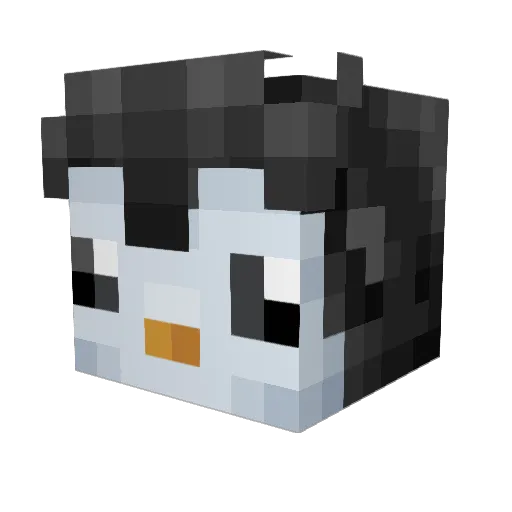 MisterPenguin_ Minecraft avatar head, 3D render
