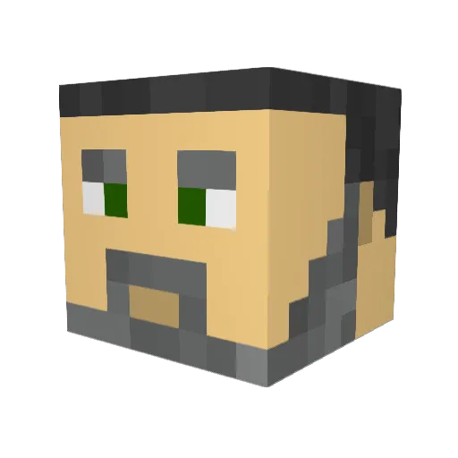 MisterRasmus Minecraft avatar head, 3D render