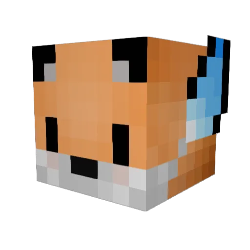 MisterWuff Minecraft avatar head, 3D render