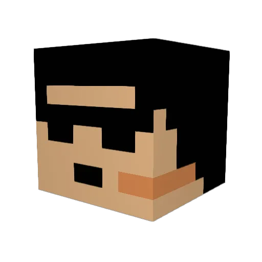 Mister_tux Minecraft avatar head, 3D render