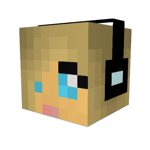 Mistifull Minecraft avatar head, 3D render