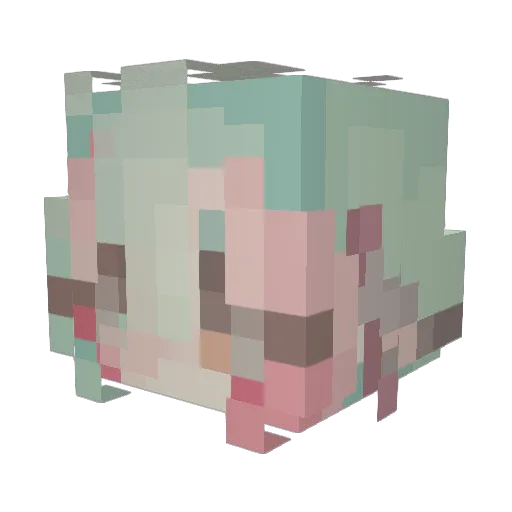 Mistuu Minecraft avatar head, 3D render