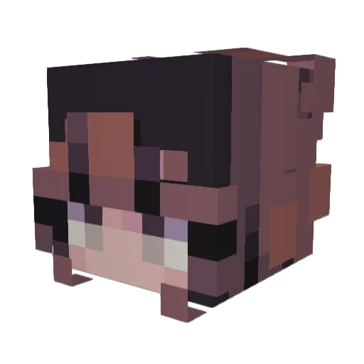 Mistvi Minecraft avatar head, 3D render
