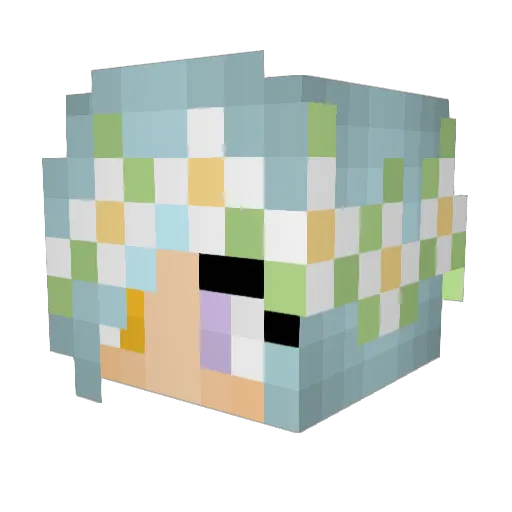 MistyGoldX Minecraft avatar head, 3D render