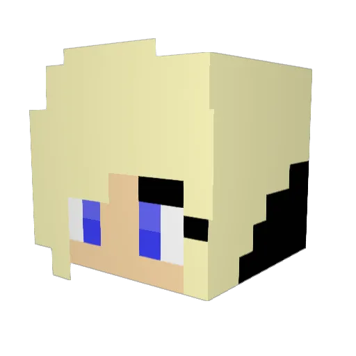 Mistygris Minecraft avatar head, 3D render