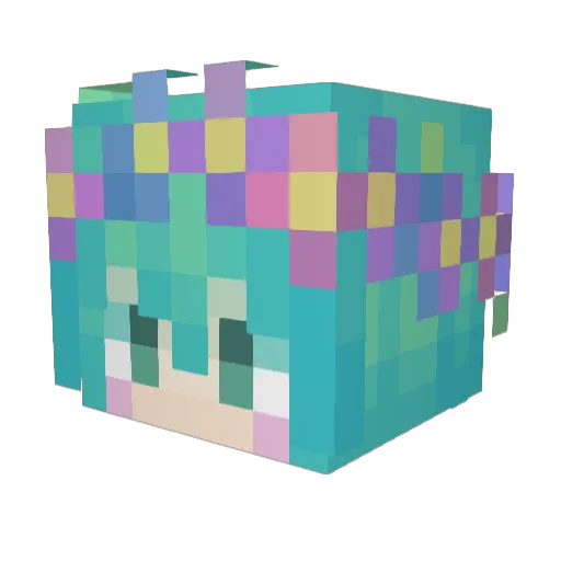 Mistyrime Minecraft avatar head, 3D render