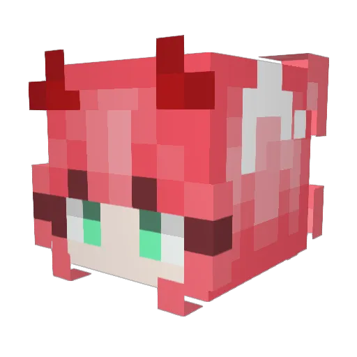 MisuCats Minecraft avatar head, 3D render