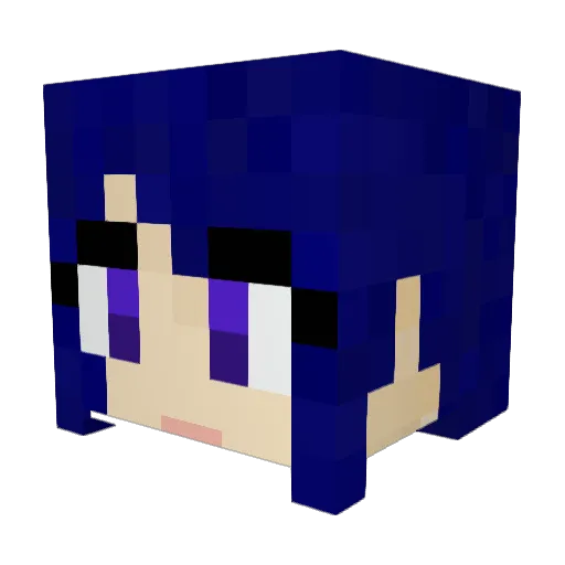 Misusu Minecraft avatar head, 3D render