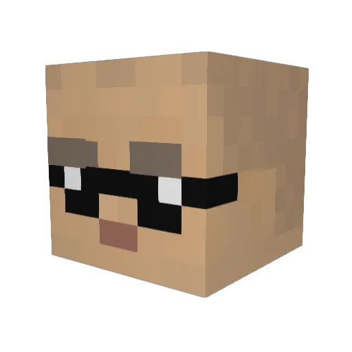 MisuuQ_ Minecraft avatar head, 3D render