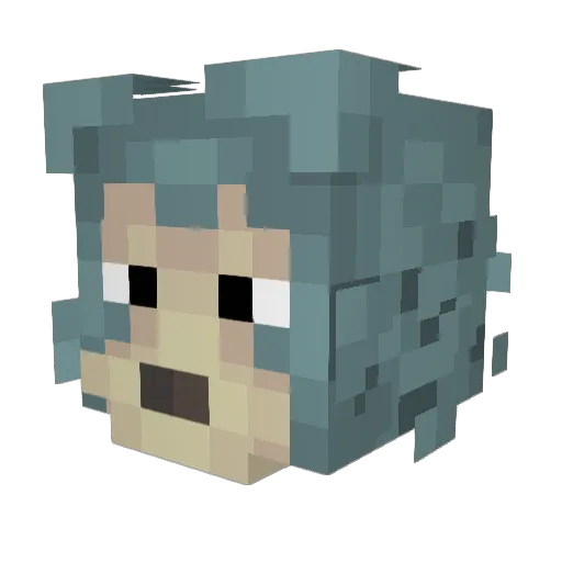Mit Minecraft avatar head, 3D render