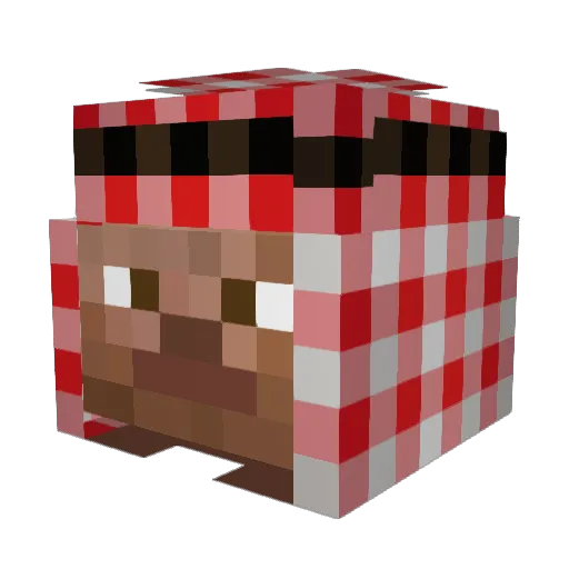 Mitarbeiterin Minecraft avatar head, 3D render