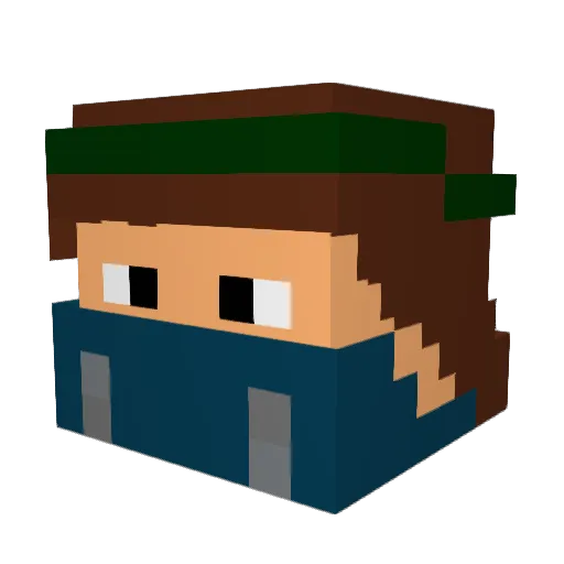 MitchCoolen Minecraft avatar head, 3D render