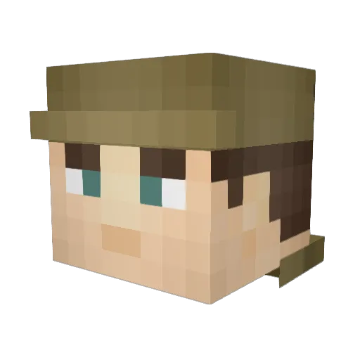 MitchTJones Minecraft avatar head, 3D render