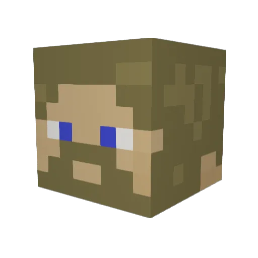 Mitchamus Minecraft avatar head, 3D render