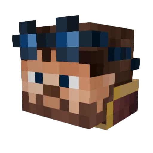 Mitchi0 Minecraft avatar head, 3D render