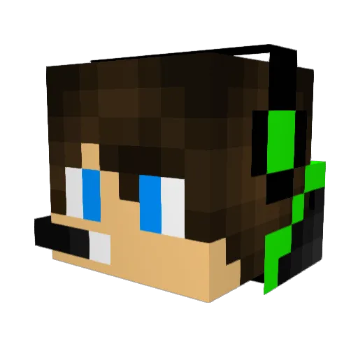 MitchiFlex Minecraft avatar head, 3D render