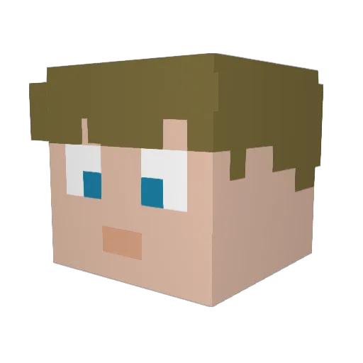 Mitchmski Minecraft avatar head, 3D render