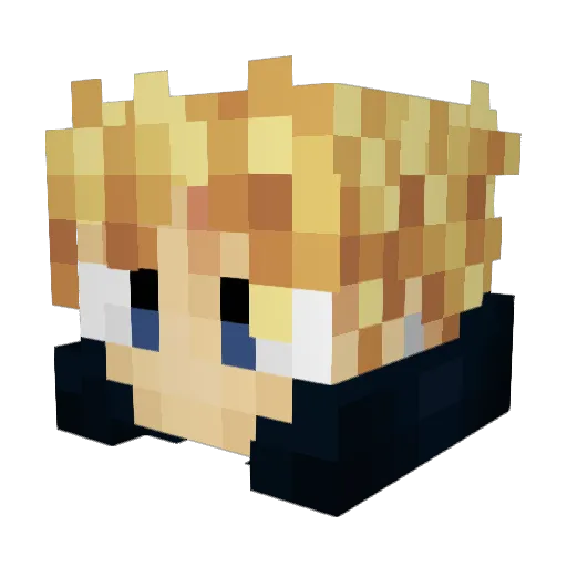 Mitchyv Minecraft avatar head, 3D render