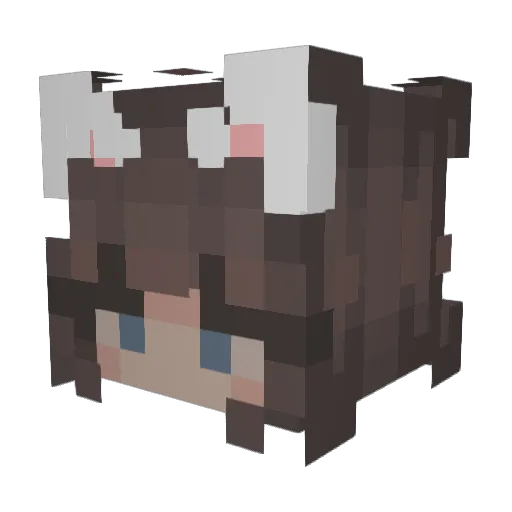 MithriilFox Minecraft avatar head, 3D render