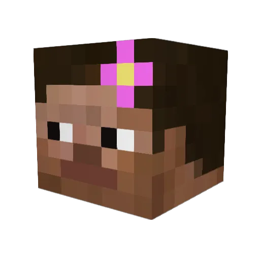 Mitolomeu Minecraft avatar head, 3D render
